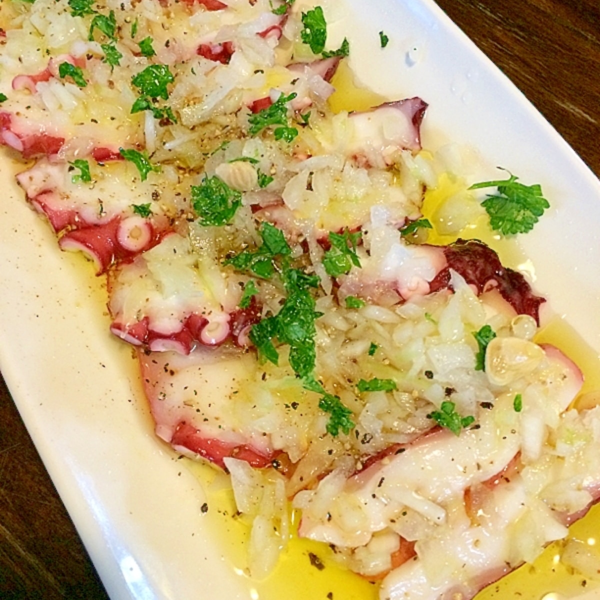 タコとイタリアンパセリのサラダ レシピ 作り方 By きのこのみみ 楽天レシピ